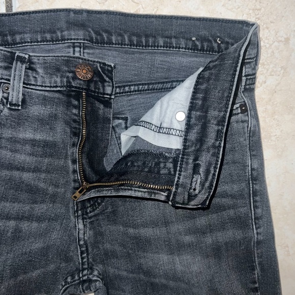 Hollister Mens Advance Stretch Ripped Black Distressed Skinny Jeans, 30x32 - Picture 5 of 8